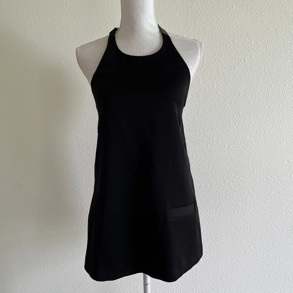 Edun Black Halter Top With Ring Closure At Neckline